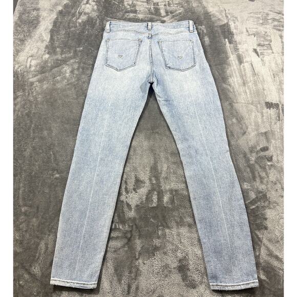 Hudson Jeans Womens 27 Blue Barbara Super Skinny Distressed Mid-rise Denim - Picture 8 of 15